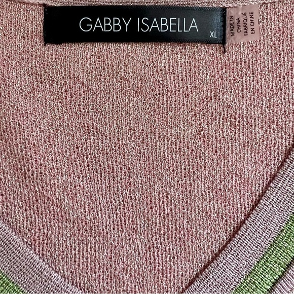 Gabby Isabella Metallic Pink Leopard Sweater - Picture 9 of 12